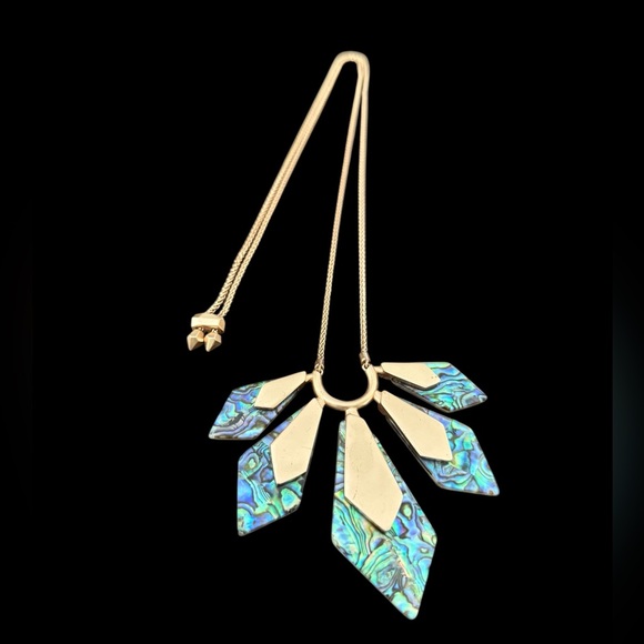 Kendra Scott Mari Stunning Gold & Abalone Pendant Statement Necklace Adjustable